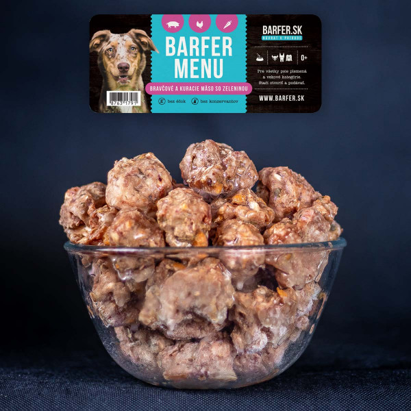 Barf menü - Sertés és csirke zöldséggel 1kg